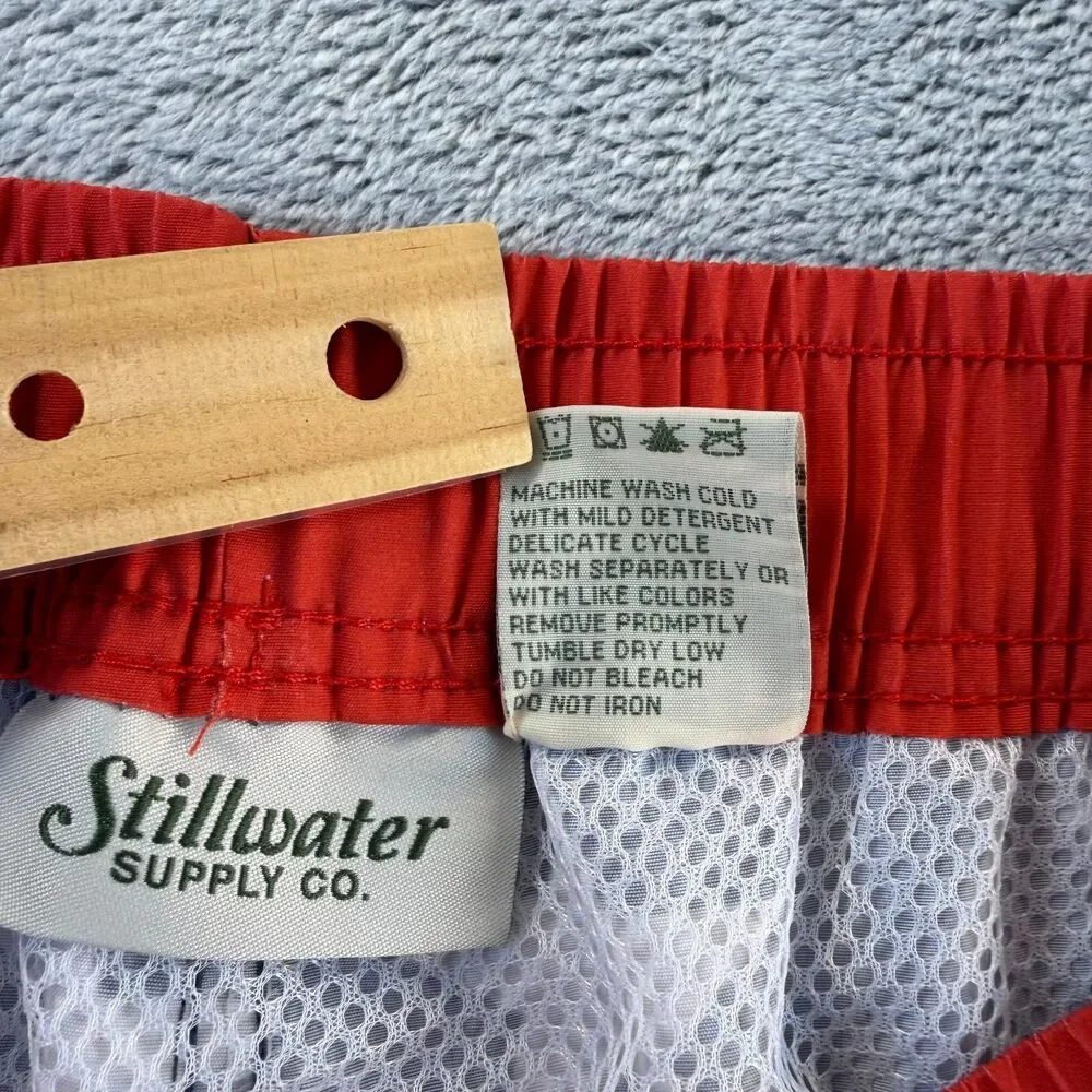 Stillwater Supply Co Swim Trunks Men M Vintage Y2K Deadstock USA Flag NWT
